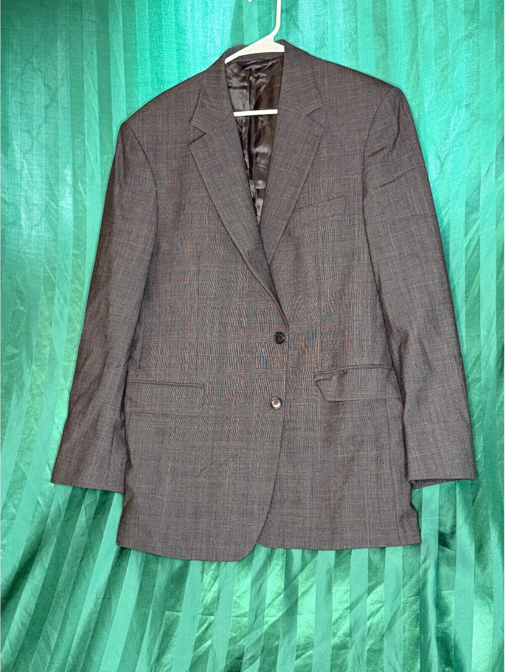 Brooks Brothers 346 Mens Gray Plaid Stretch Sport Coat Blazer Jacket Two Button